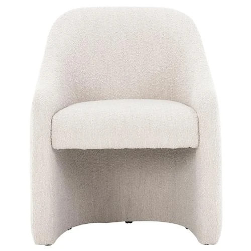 Tara Modern Classic Beige Performance Boucle Dining Arm Chair | Kathy Kuo Home