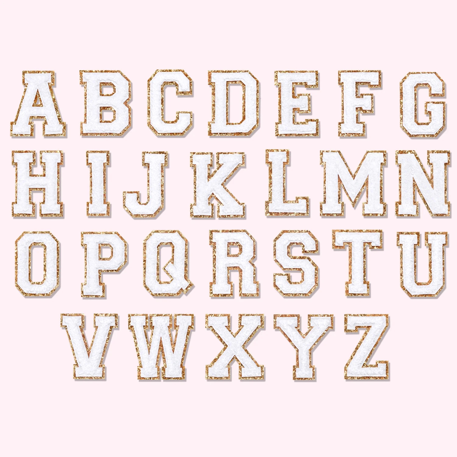 Blanc Glitter Varsity Letter Patches | Stoney Clover Lane Patches | Stoney Clover Lane