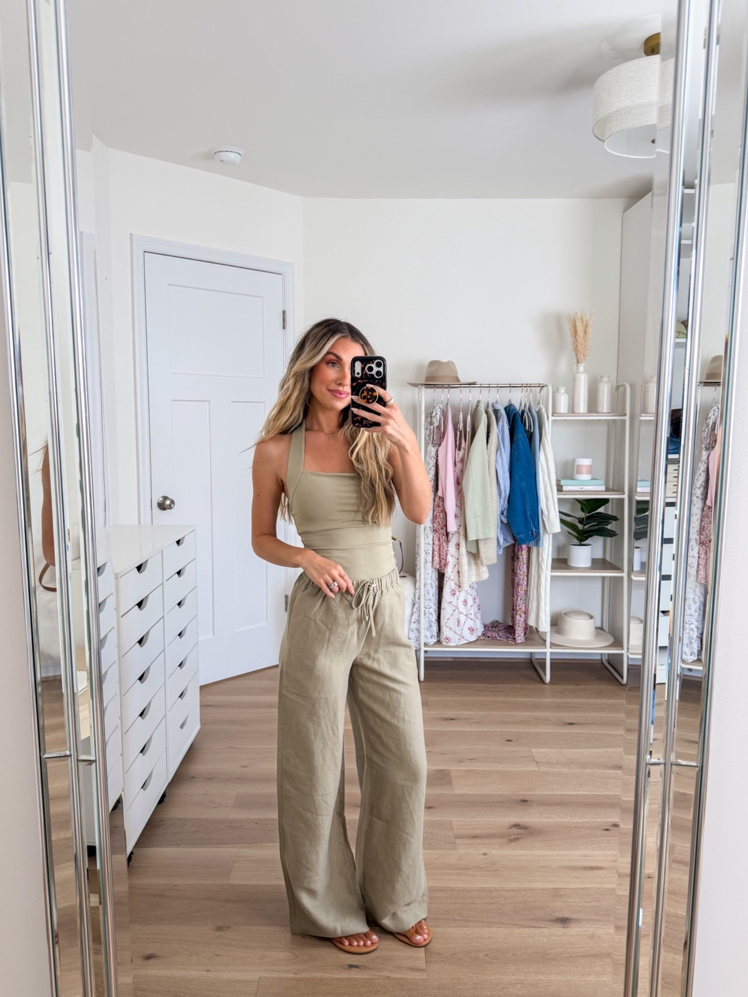 elevated casual summer outfit 
+ contour halter top; xs 
+ lodge cruise linen pants: xs

#LTKootd #LTKPetite #LTKSeasonal