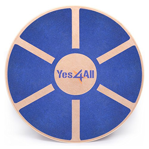 Yes4All Wooden Wobble Balance Board – Exercise Balance Stability Trainer 15.75 inch Diameter - Blue - ²L6CJZ | Amazon (US)