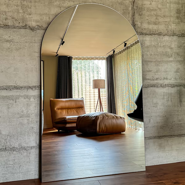 Edge - Extra Large Frameless Arched Full Length Mirror 179cm x 110cm | William Wood