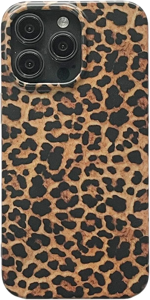 Brown Cheetah Print Leopard Phone Case for iPhone 15 6.1 inch Retro Trendy Luxury Matte Slim Prot... | Walmart (US)