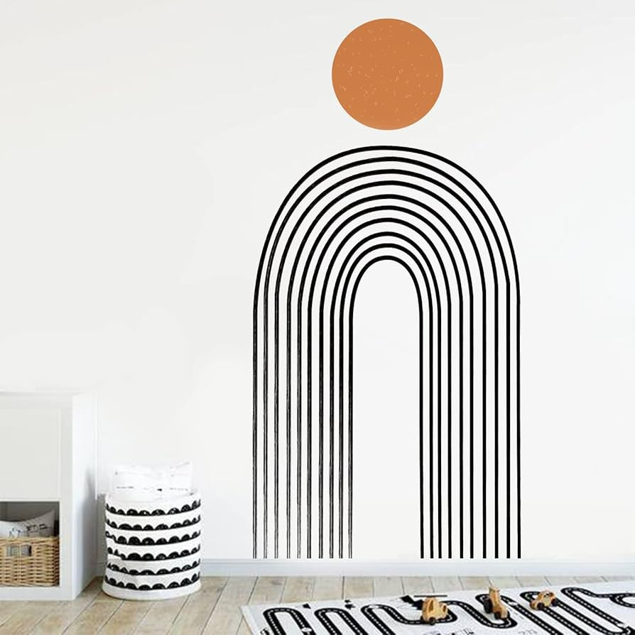 QUCHENG Half Arch Wall Decal Boho Abstract Large Stickers Bedroom Removable Wallpaper Nursery Mur... | Amazon (US)