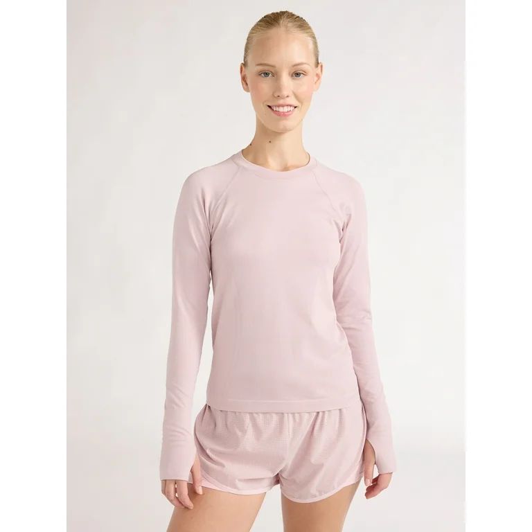 Love & Sports Women's Seamless Performance Tee with Long Sleeves, Sizes XS-XXL | Walmart (US)