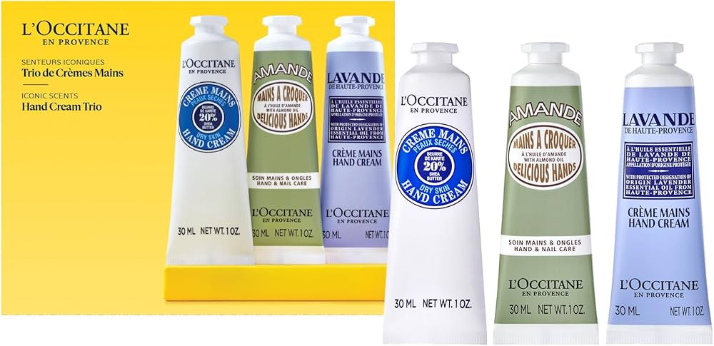L’Occitane Hand Cream Classics 3-Piece Gift Set, Moisturizing Skincare Trio, Nourishing Creams ... | Amazon (US)