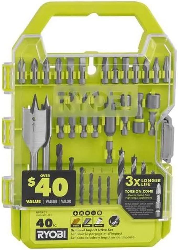 Ryobi A98401 Drill and Impact Drive Set 40 pc | Amazon (US)