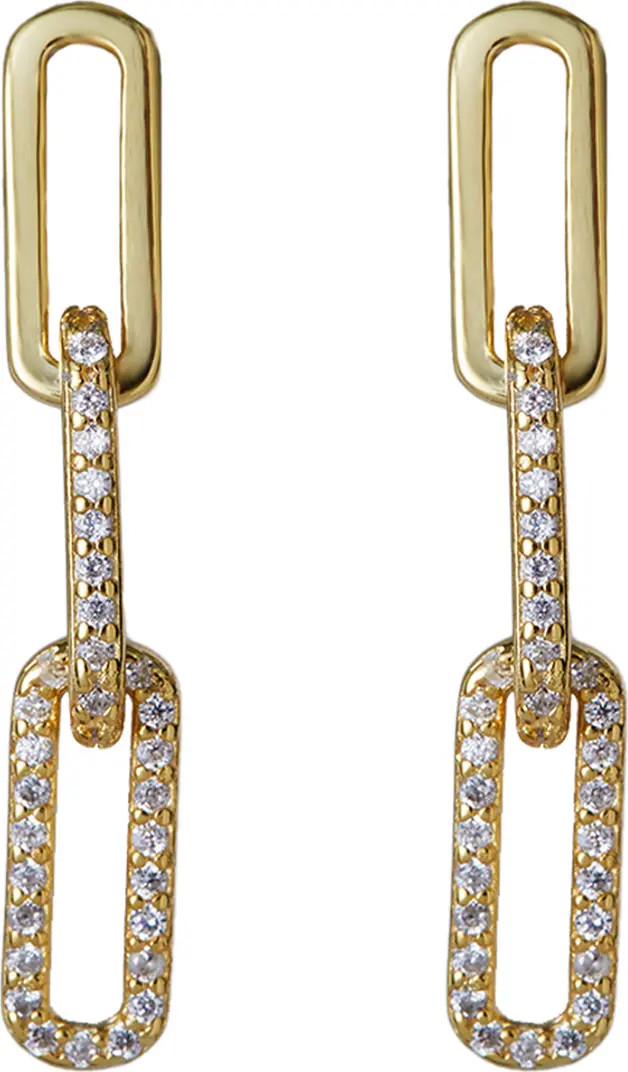 Pavé Paper Clip Linear Drop Earrings | Nordstrom