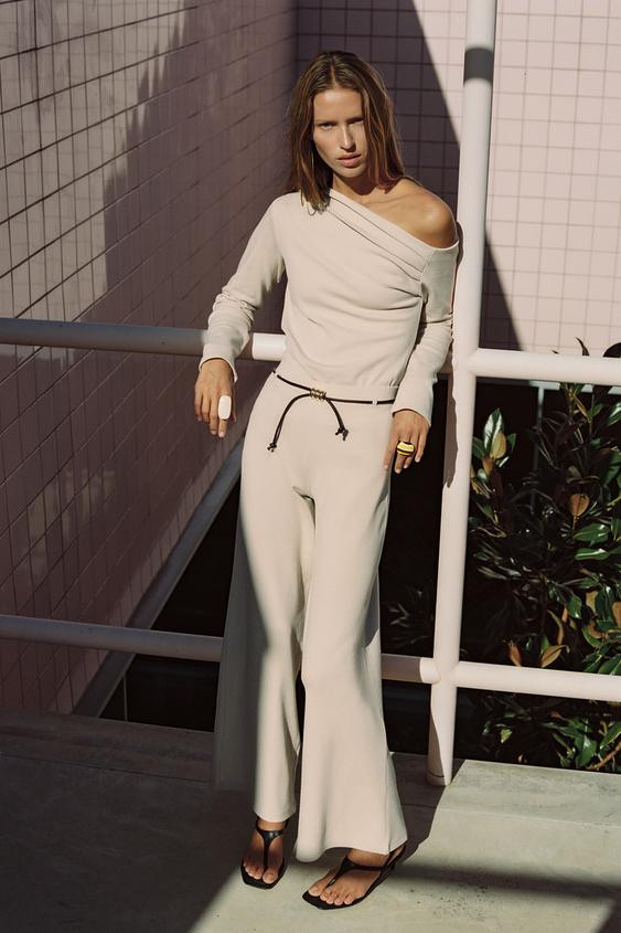 PIQUE BELTED PANTS | Zara US