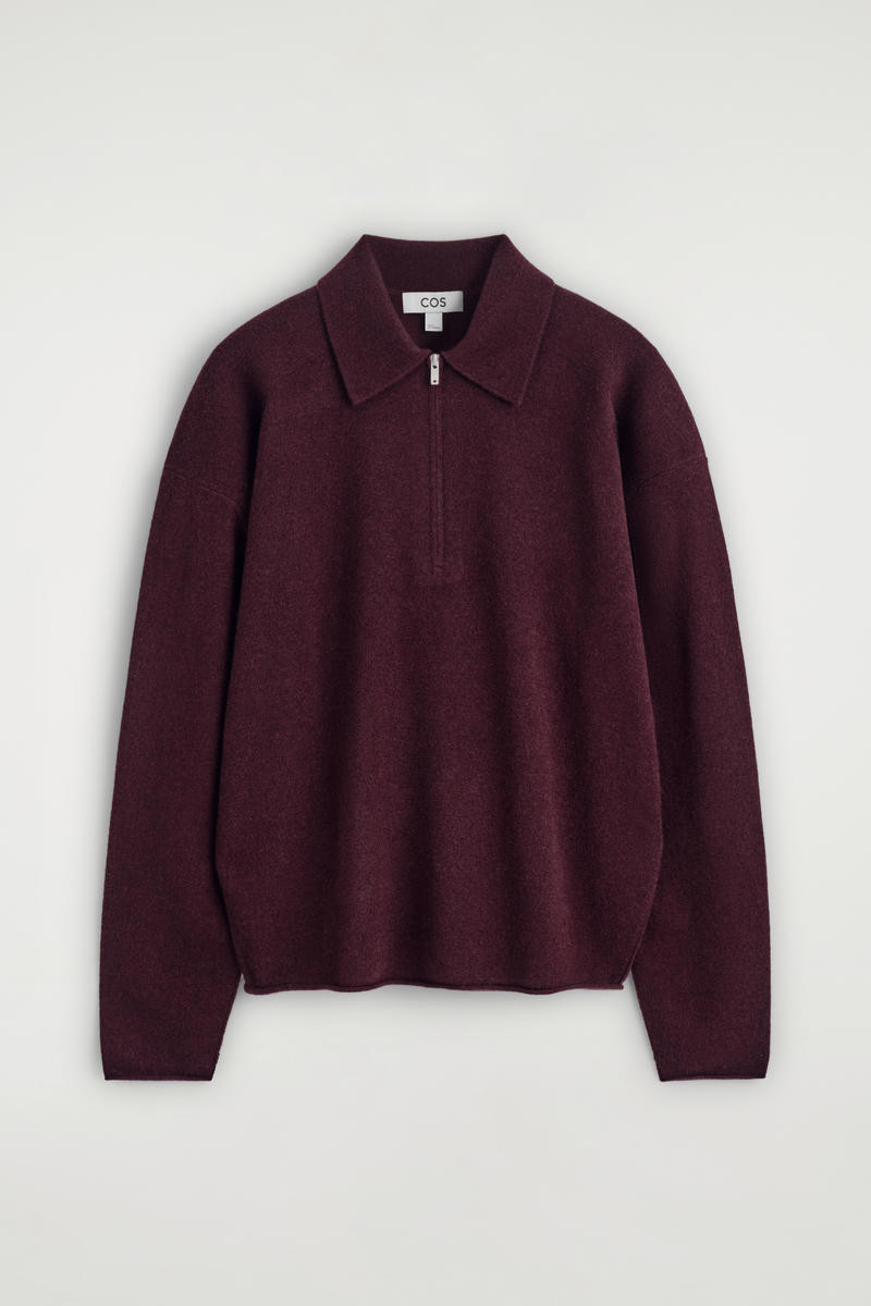 Merino Wool-Yak Zip-Up Polo Shirt | COS (US)