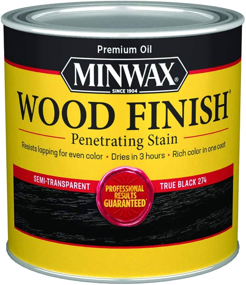 Minwax Wood Finish 227644444, 1/2 Pint, True Black | Amazon (US)