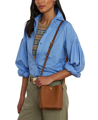 Crosshatch Leather Mini Reese Bucket Bag | Macy's
