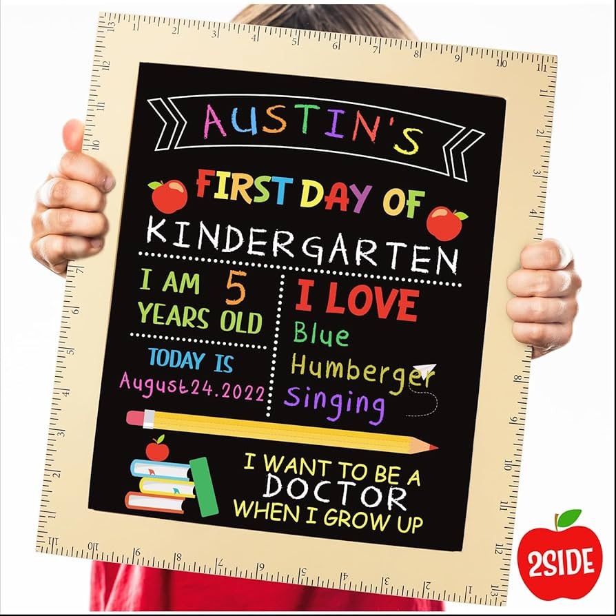 First and Last Day of School Board - First Day of School Sign with Wooden Ruler Frame - 1st Day o... | Amazon (US)
