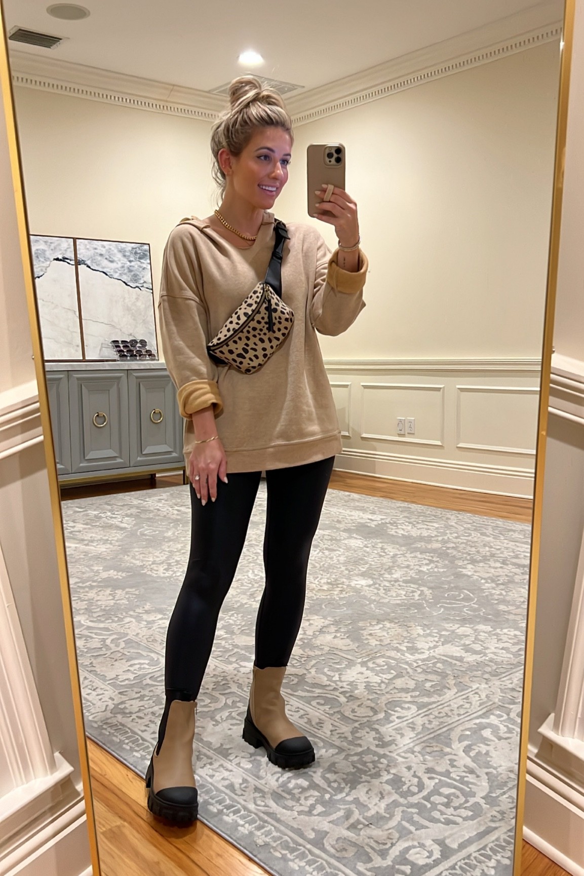 Comfy casual outfit
Target leopard belt bag
Target boots size 7 
Tan sweatshirt size S
Faux leather leggings size xs

#target #targetstyle #leggingsoutfit #fall #laurabeverlin

#LTKSeasonal #LTKshoecrush #LTKunder50