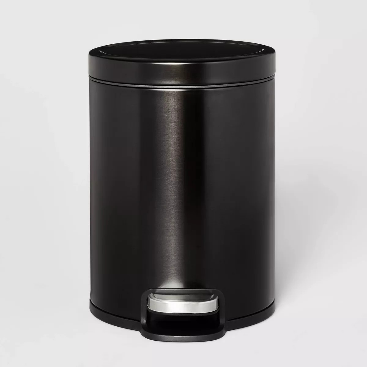 5L Round Step Trash Can Black - Brightroom™: Stainless Steel, Quiet Close Lid, Pedal-Operated, ... | Target