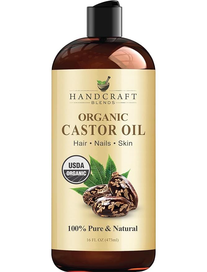 Handcraft Blends Organic Castor Oil for Hair Growth, Eyelashes and Eyebrows - 100% Pure and Natur... | Amazon (US)