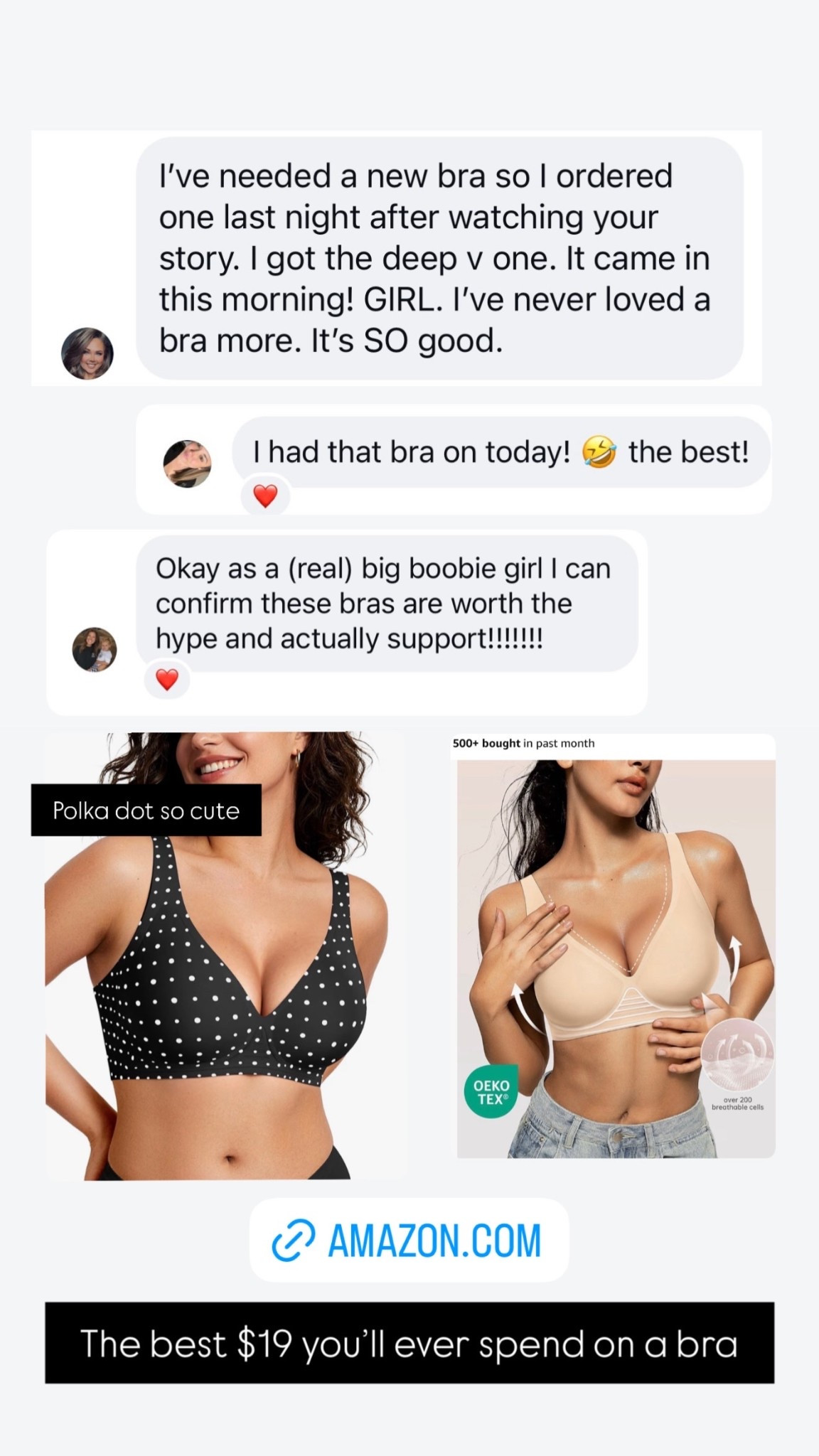 No wires, no seams, no problems!

Once you try an OEAK bra you will be hooked. They have a jelly band, don't dig into your back or underarms, & they are affordable. 

OeakBras
AmazonFinds

#LTKselfcare #LTKstorytime #LTKWorkwear