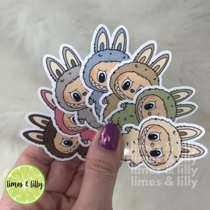 Labubu the Monsters Macaron Vinyl Sticker | Kindle Stickers | Trendy Stickers | Water Bottle Stic... | Etsy (US)