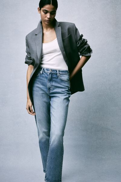 Vintage Mom Fit Ultra High Ankle Jeans - Ultra high waist - Ankle length - Black - Ladies | H&M G... | H&M (UK, MY, IN, SG, PH, TW, HK)