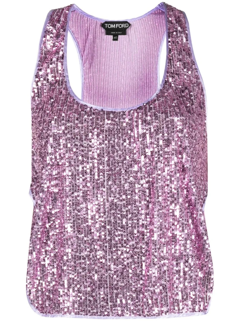 TOM FORD Cropped Sequinned Tank Top - Farfetch | Farfetch Global