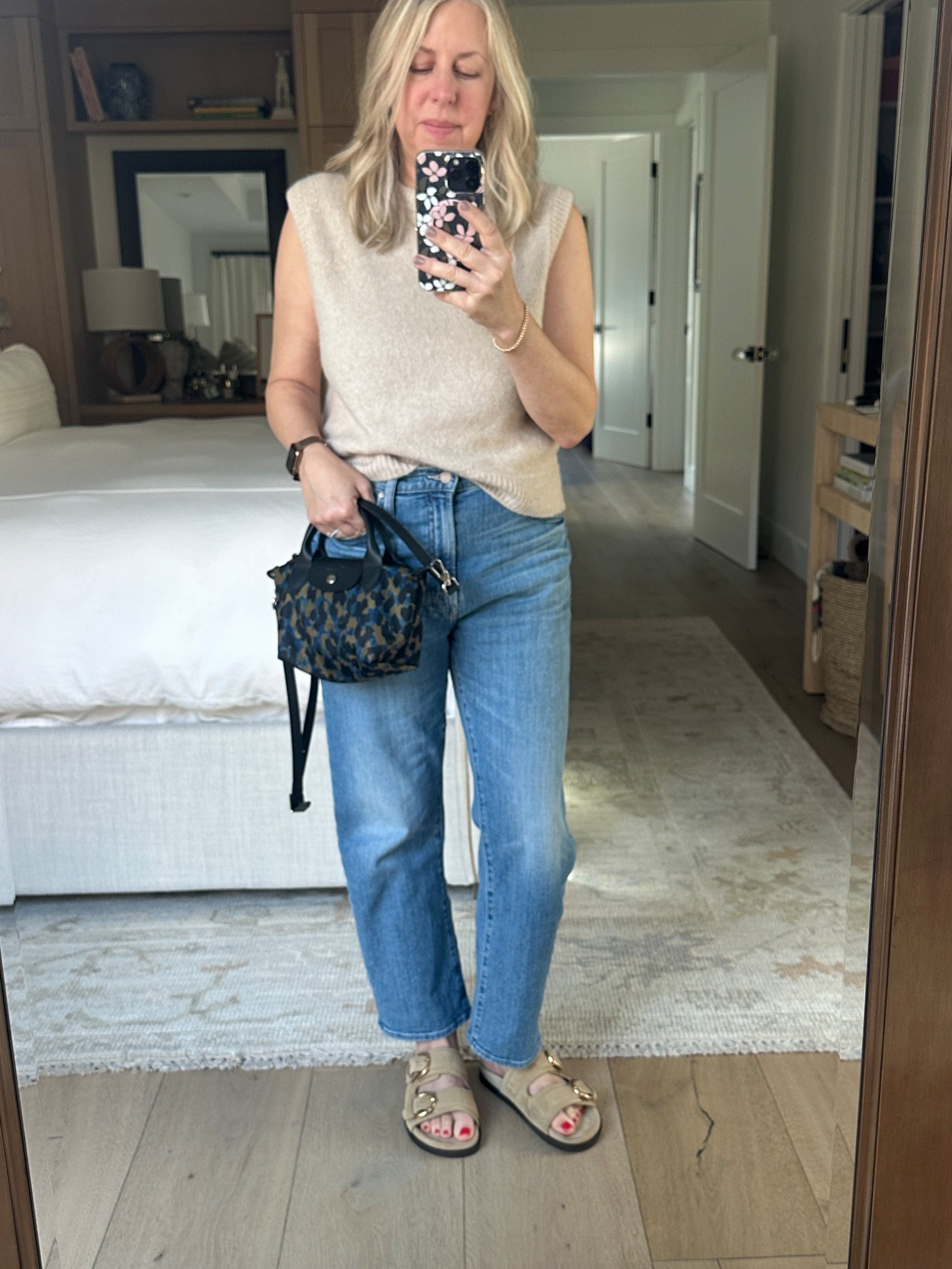 Just bought these Mother jeans last week and I am in love! They have that perfect slouchy look, but don’t hang in the back and not too high waisted either .
I paired them with other my sweater vest and slides. Great for an early spring day. 
My bag is similar and same size to the one I tagged. 
#ltkdenim #sezane #mother 

#LTKStyleTip