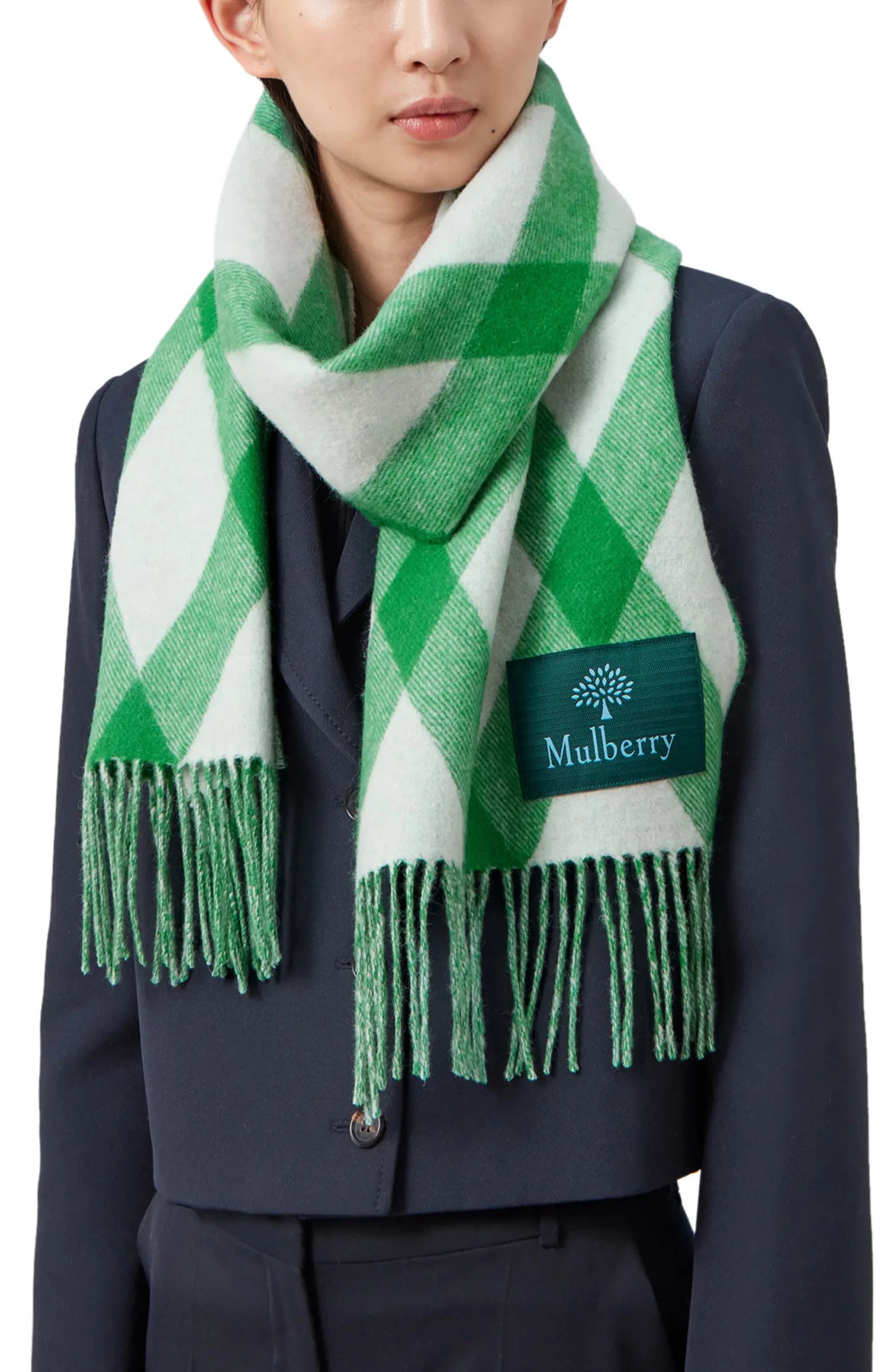 Mulberry Vichy Wool & Cashmere Scarf | Nordstrom | Nordstrom