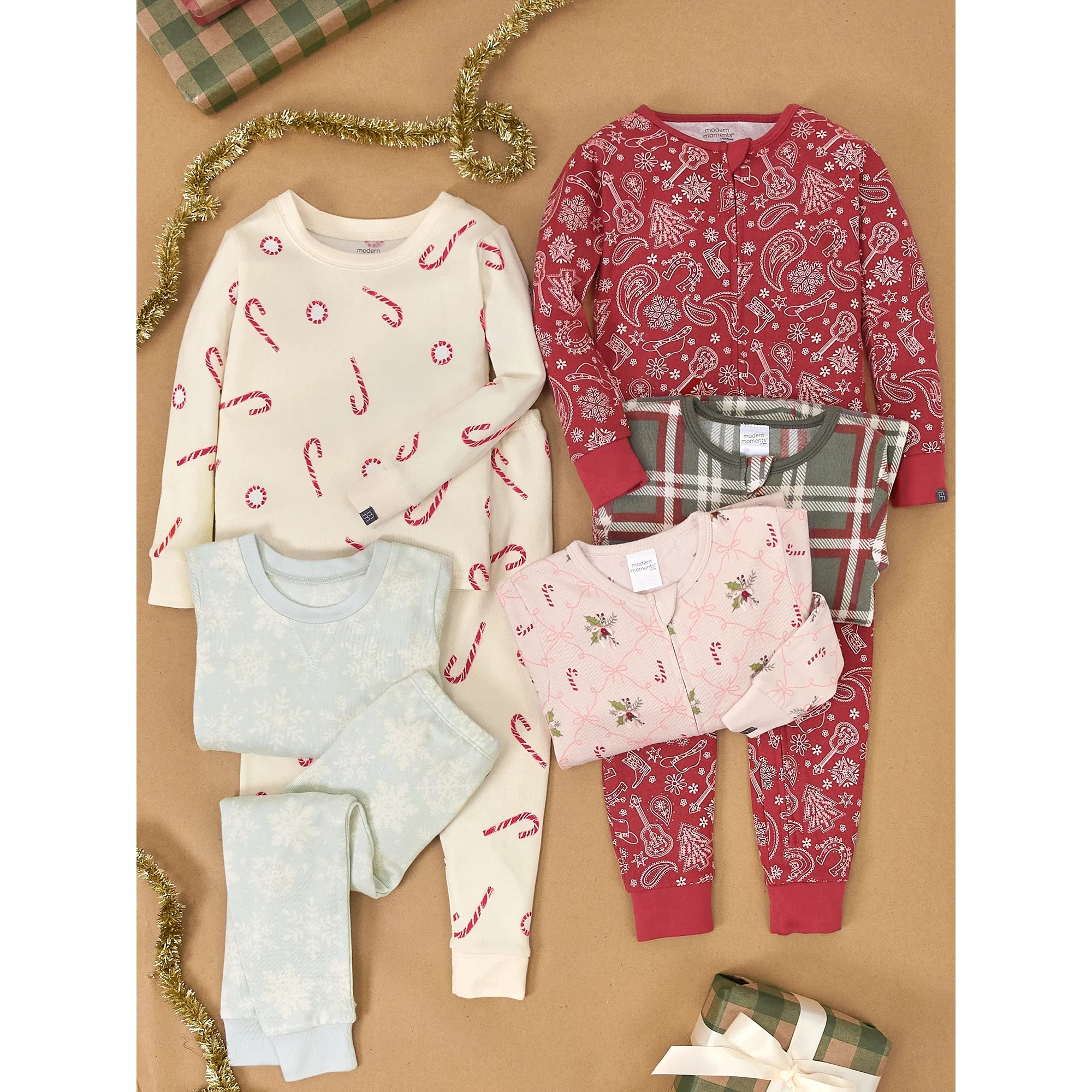 Modern Moments by Gerber Christmas One-Piece Pajama, Sizes 12 Months - 5T | Walmart (US)