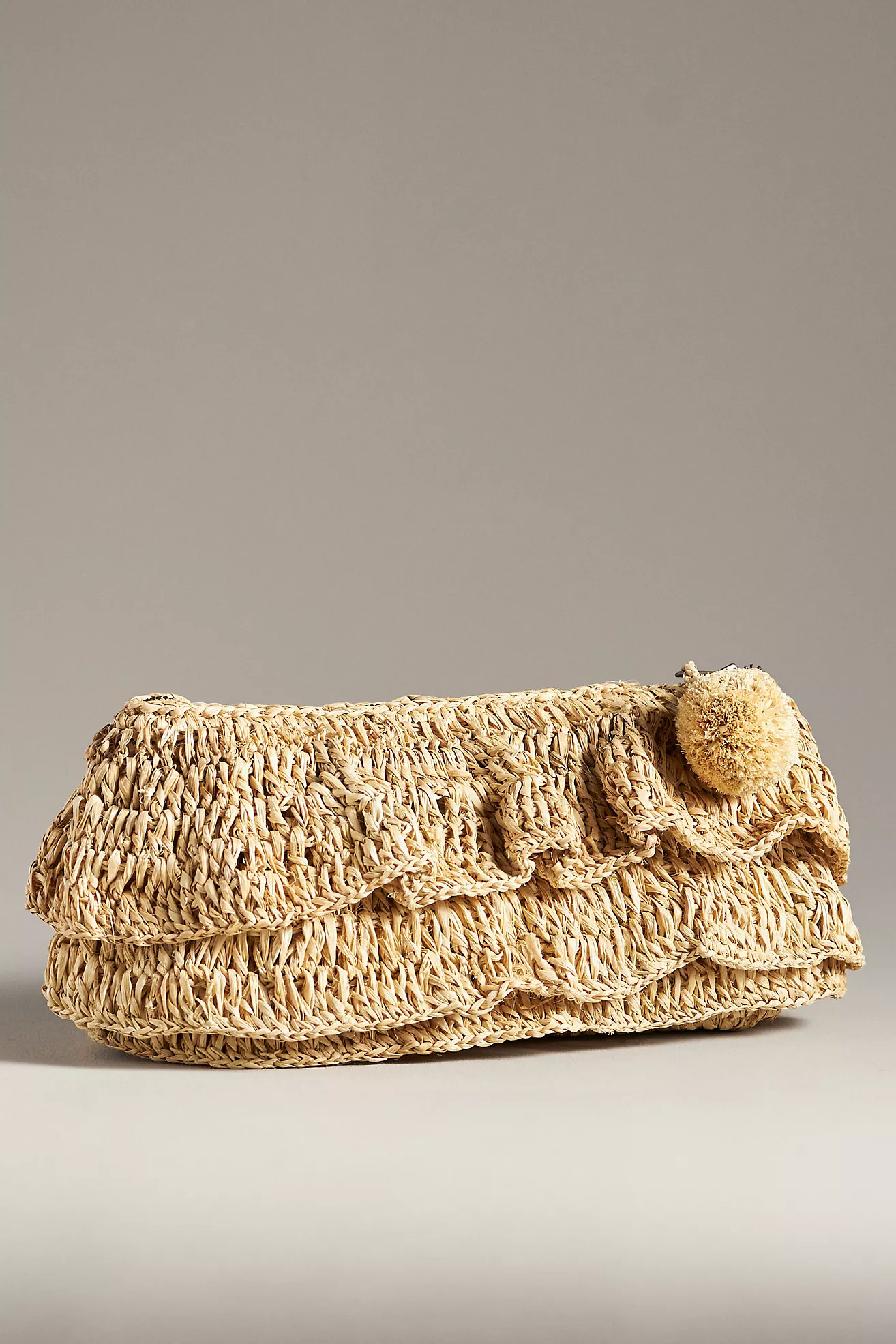 Raffia Ruffle Clutch | Anthropologie (US)
