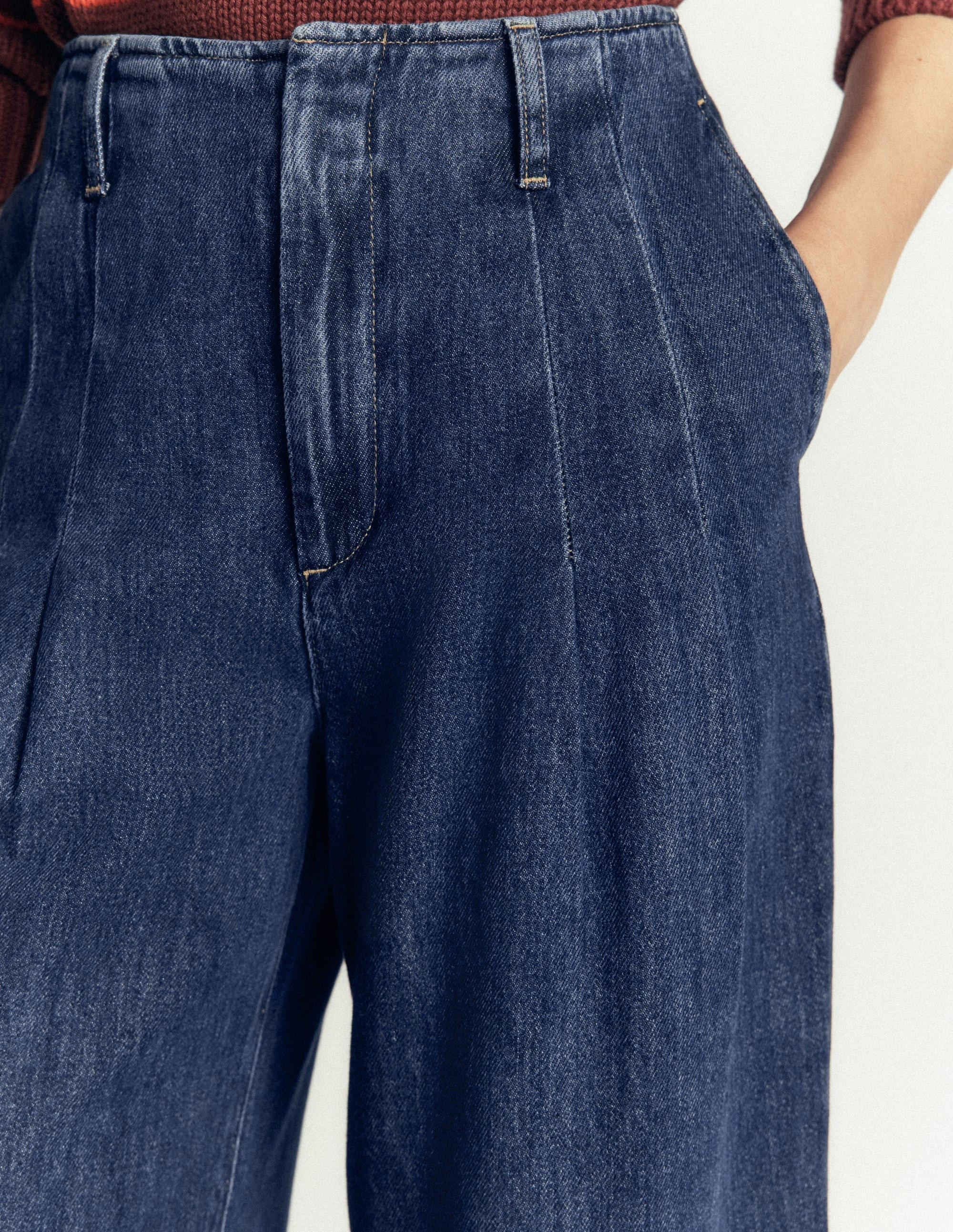 Mayfair Wide Leg Pleat Jeans-Mid Vintage | Boden (US)
