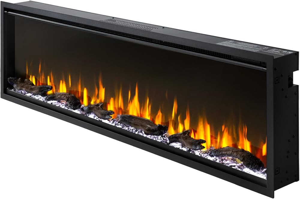 PuraFlame Herman 60 Inch Smart Linear Electric Fireplace - Premium Flame with 9 Colors, Clean Des... | Amazon (US)