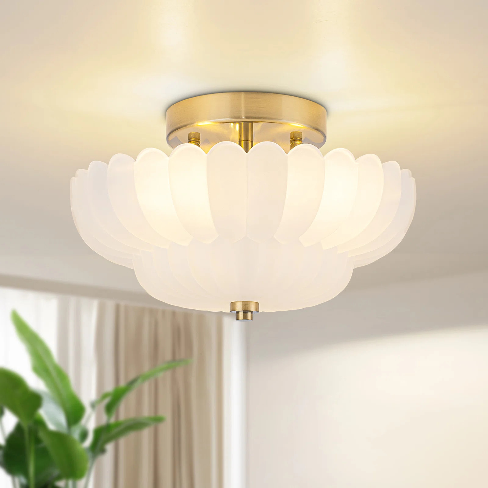 House of Hampton® Junathean 3-Light Glass Flush Mount & Reviews | Wayfair | Wayfair North America