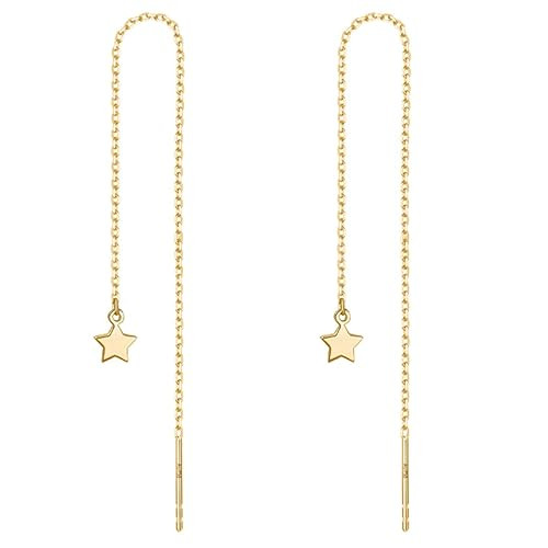 OwMell A Pair 925 Sterling Silver Tassel Threader Dangle Earrings Long Chain Ear Line for Women G... | Amazon (US)