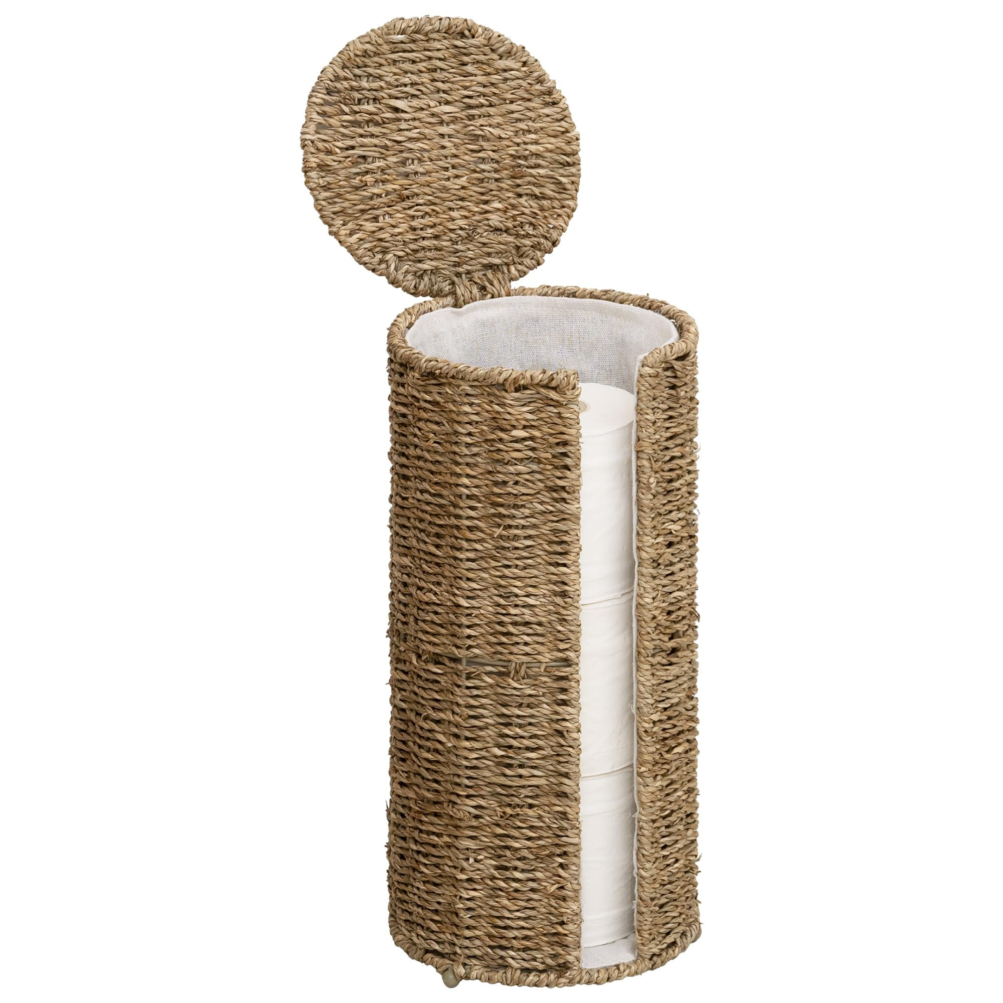 StorageWorks Seagrass Free Standing Toilet Paper Holder Stand for Bathroom, 3 Rolls of Toilet Tis... | Amazon (US)