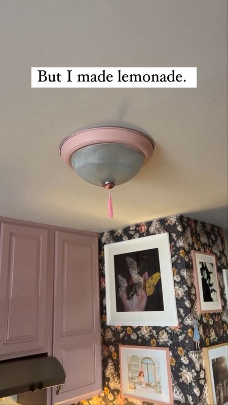 Don’t fight the boob light, embrace it… with pink paint and nipple tassels. 😂 I’m working on my kitchen but those boob lights are such an eye sore. I’m low on funds and I’ve never changed a light before so figured I should just embrace the boob. 

#diy #booblight #cozykitchen #kitchendecor #diyhomedecor #homedecor #eclectic #whimsical #ltkhome #pinkaesthetic #pinkkitchen #lemonade #whenlifegivesyoulemons #quirkydecor #maximalism #maximaliststyle #eclectichomemix #colorfulhome #colorfulhomedecor #amazonfinds #urbanoutfitters #coquettecore #cozycore #cottagecore #cottagecorestyle #whimsicaldecor

#LTKhome #LTKunder50 #LTKunder100