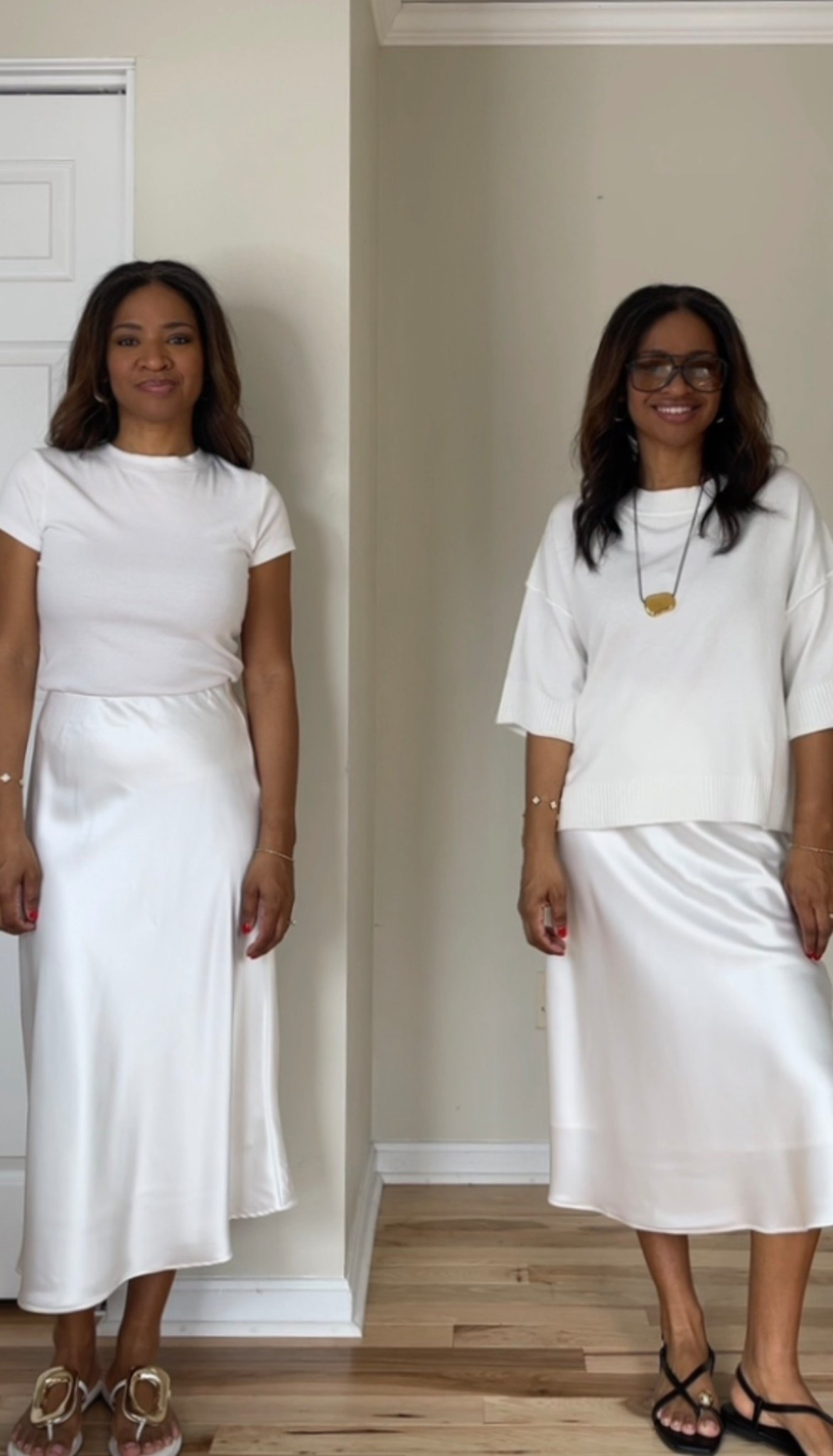 I’m wearing a size medium in the second shirt. It is more of a knit material. My skirt is sold out so I’m linking something similar. I’m wearing a small in the skirt  My black sandals are true to size. They do take a couple of days to break in, but afterwards, they are really nice.

#LTKOver40 #LTKgrwm #LTKootd