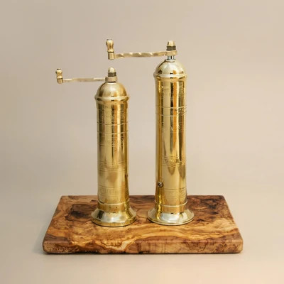 Brass Mills & Olive Wood Board Set | Cove Home