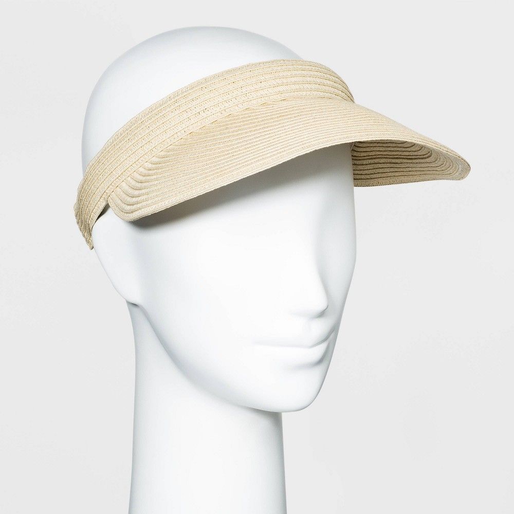Women's Straw Visor Hat - A New Day Natural | Target