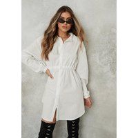 White Oversized Elasticated Waist Shirt Dress | Missguided (US & CA)