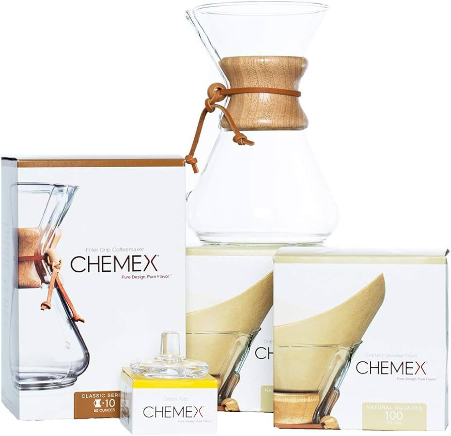 Chemex Bundle - 10-Cup Classic Series - 200 ct Square Filters - Exclusive Packag | Amazon (US)