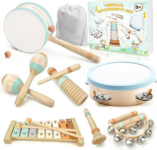 Toddler Musical Instruments-Musical Toys Wooden Montessori Toys for Toddlers 1-3 , Baby Musical I... | Amazon (US)
