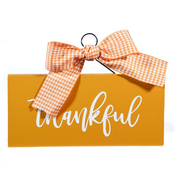 Way To Celebrate Color Bow Sign Thankful - Walmart.com | Walmart (US)