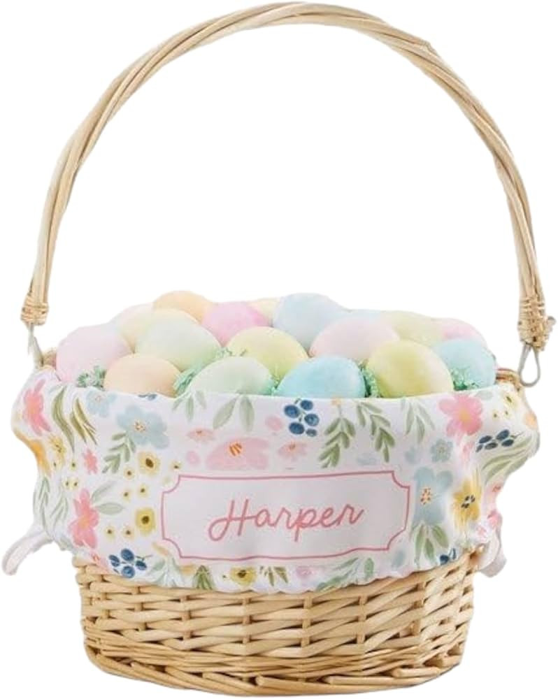 Personalization Universe Personalized Easter Flowers Easter Basket – Custom Basket for Kids –... | Amazon (US)