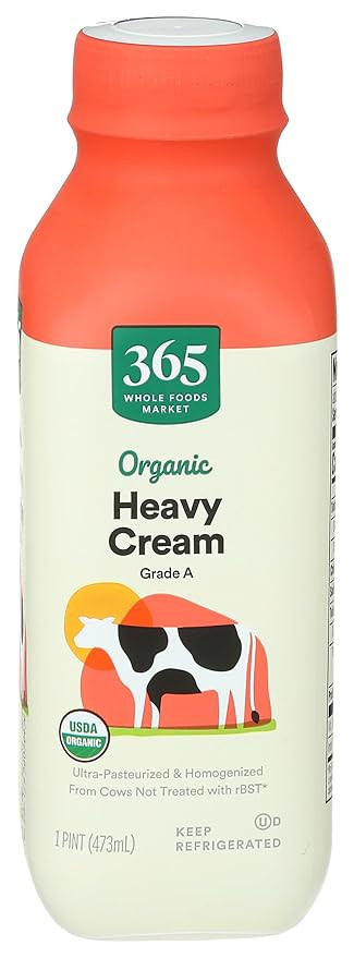 365 by Whole Foods Market Organic Heavy Cream, 16 oz | Amazon (US)