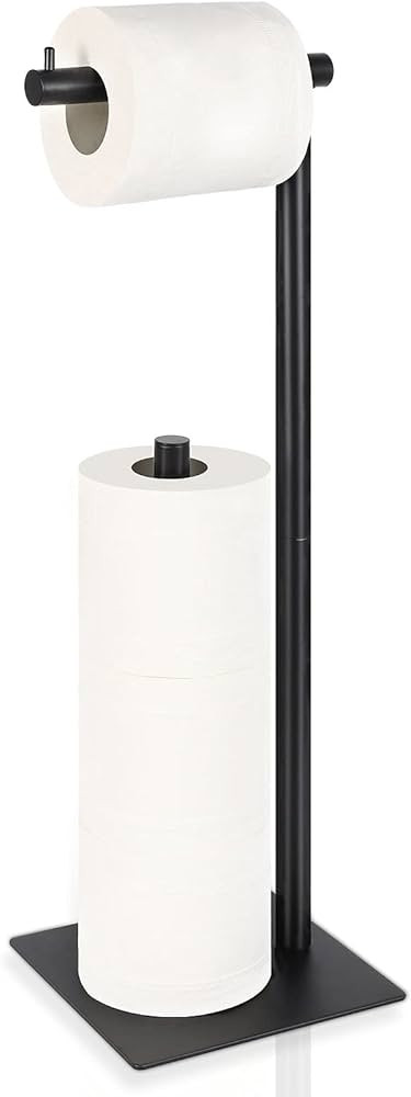 Toilet Paper Holder Stand Toilet Paper Roll Holder Stand Freestanding Black Toilet Paper Holder f... | Amazon (US)