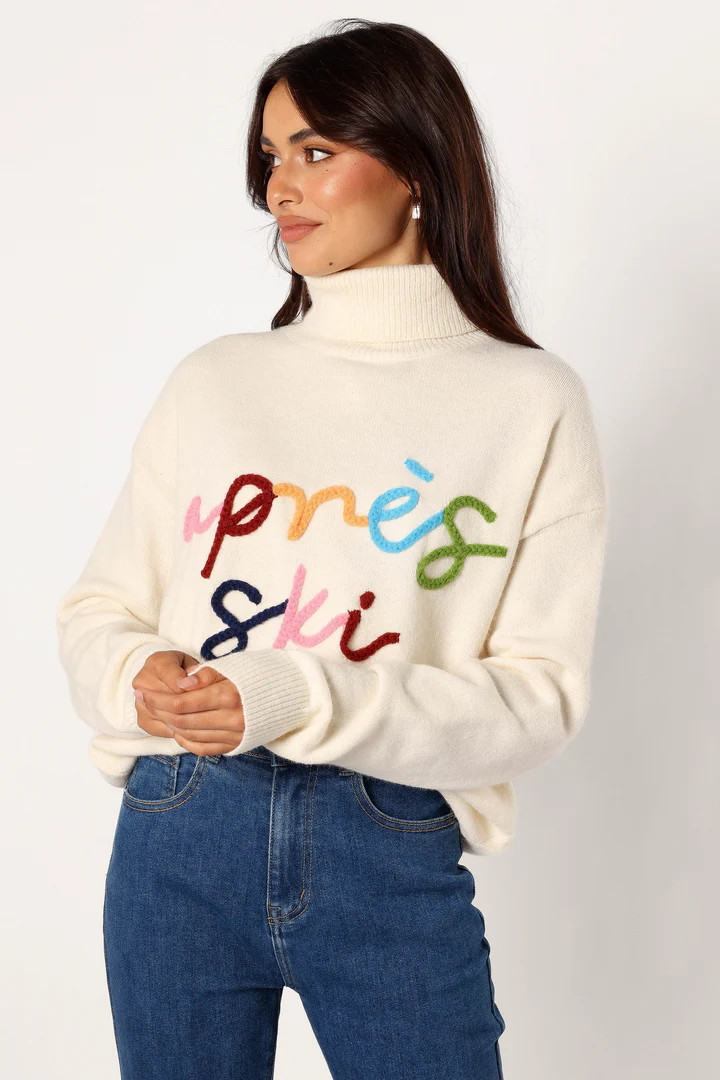 Apres Ski Turtleneck Knit Sweater - Off White | Petal & Pup (US)