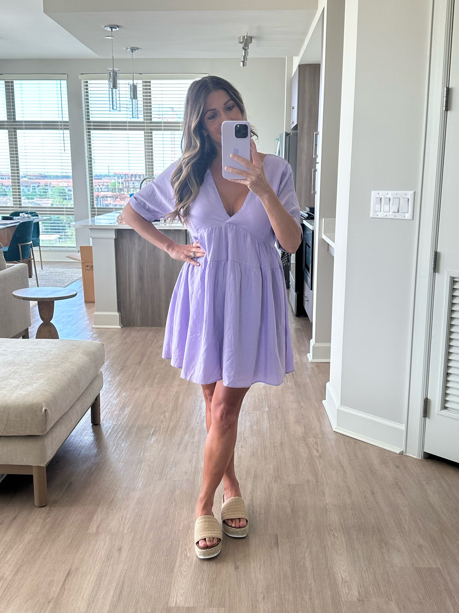 Lavender spring dress & platform sandals

#LTKbump #LTKstyletip #LTKunder50