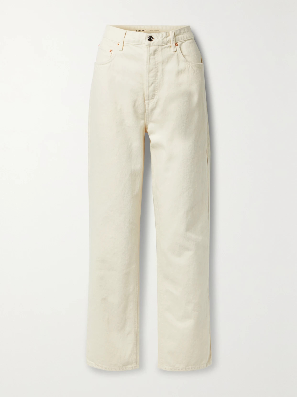 GRLFRND - Amanda Mid-rise Wide-leg Jeans - Ecru | NET-A-PORTER (UK & EU)