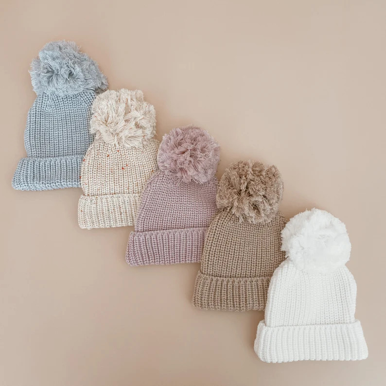 Baby Knit Beanie Toddler Winter Cotton Bonnet Babies - Etsy | Etsy (US)