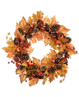 26" Harvest Maple Leaves Wreath | Macys (US)