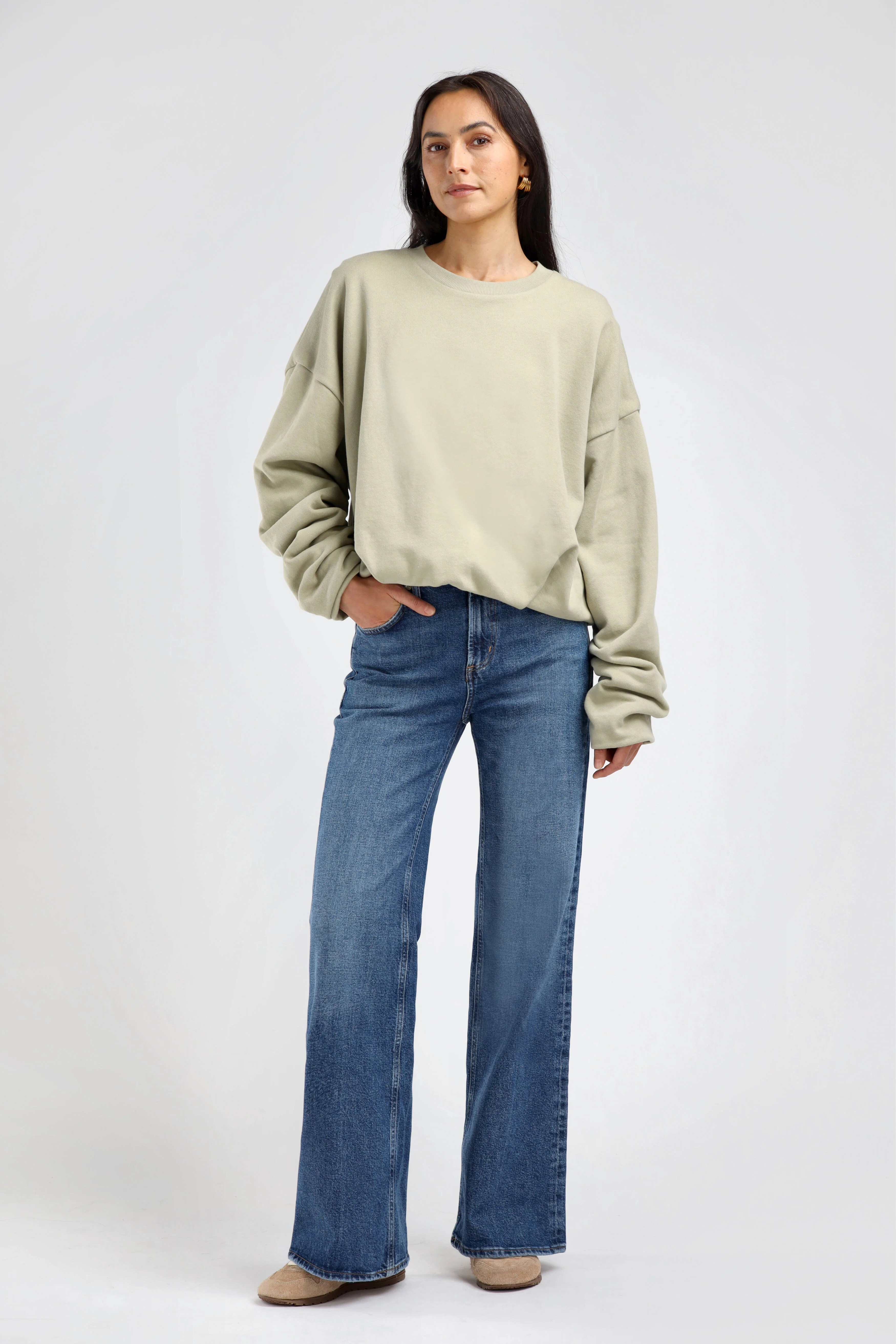 Sweatshirt Nick in Sage | ANITA HASS