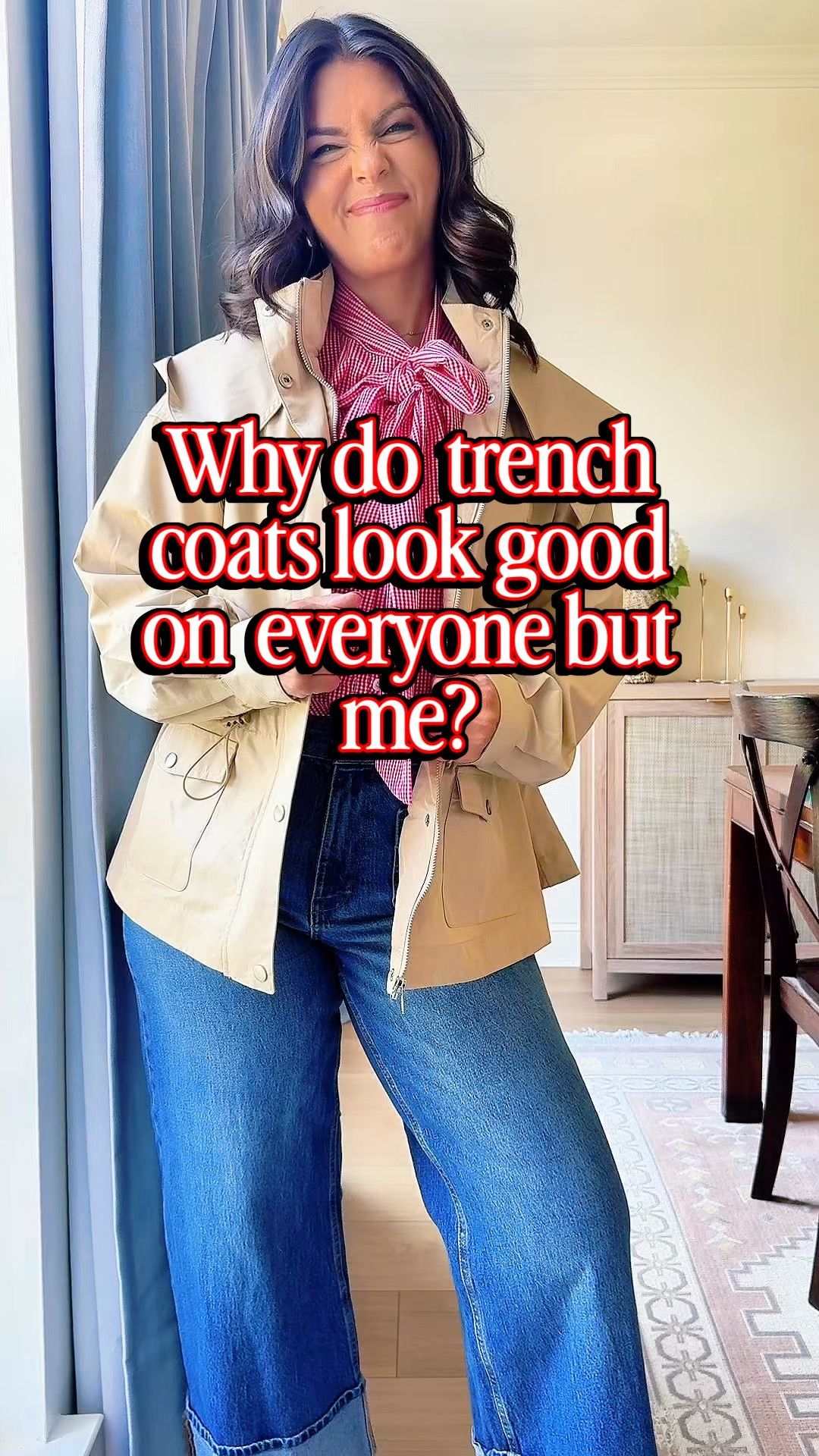 The cutest and most flattering trench!! Wearing an XS so size down!!